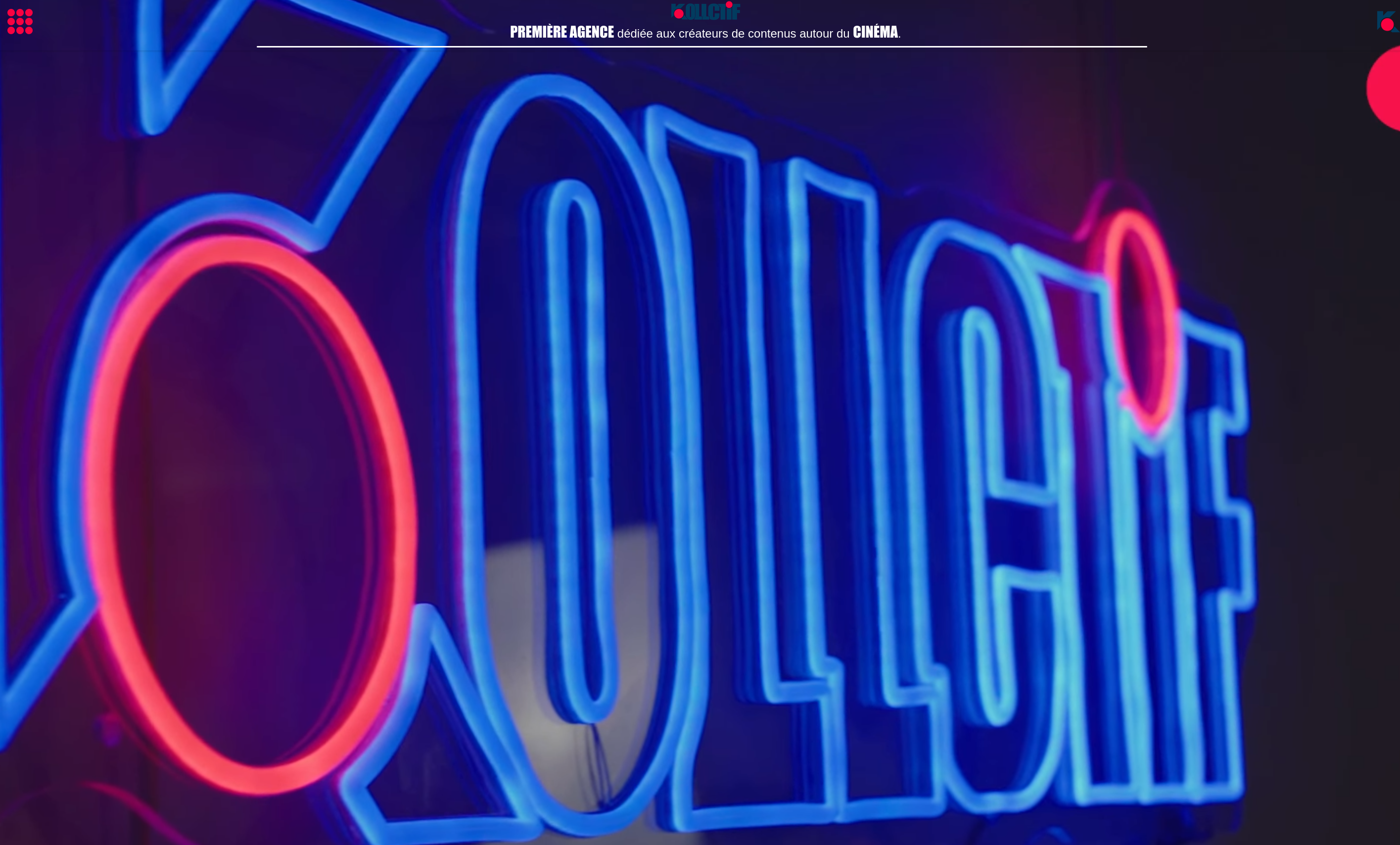 Kollctif homepage with neon sign logo
